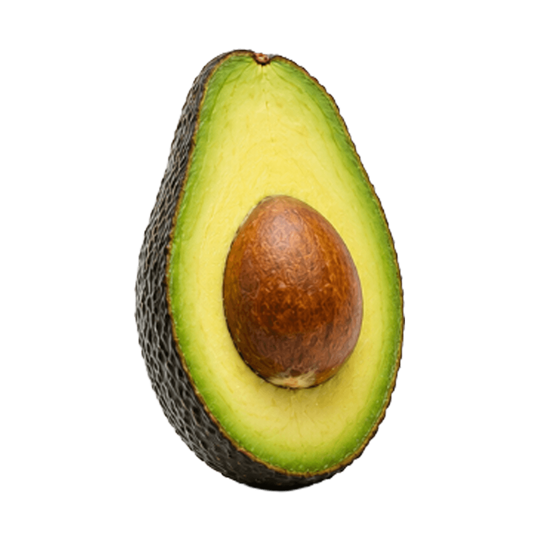Hass avocado cut in half