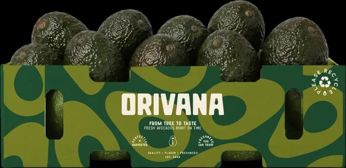 13 lb ORIVANA box full of avocados